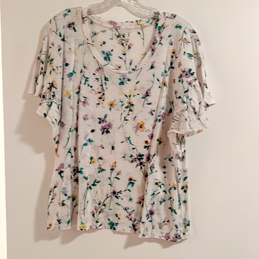 Loft floral linen blouse. NWOT.